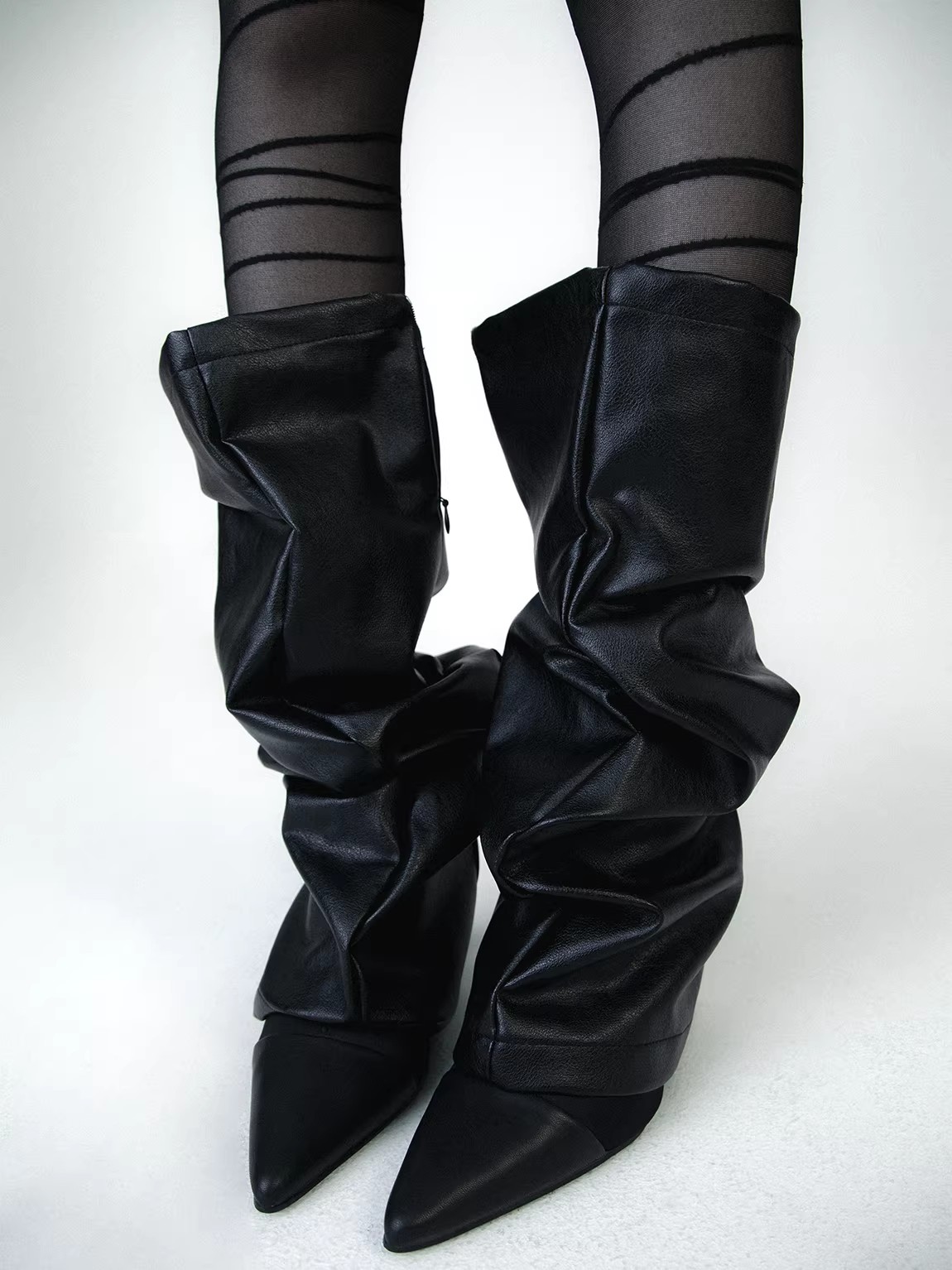 Knee Sleeve Pair - Dames PU-leer been enkel knie mouw